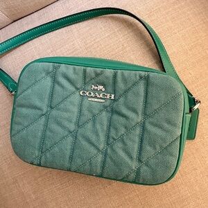 Coach Quilted Green Crossbody Bag